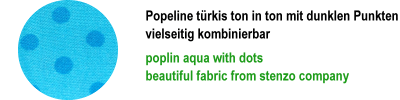 Türkis gepunktete Popeline